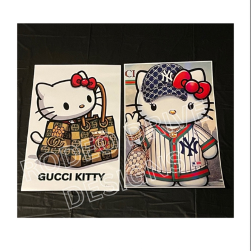 Hello Kitty x Gucci Fashion Prints Mash 11x17  $30 Limited Offering Hello Kitty